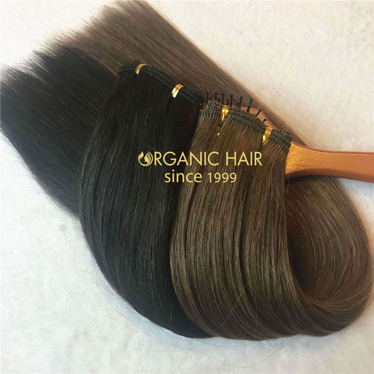 Full cuticle dark color real human hand-tied weft A134